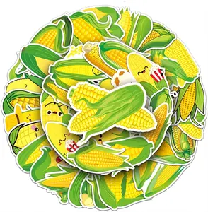 Corn Stickers |50Pcs Maize Waterproof Vinyl Decals for Water Bottles Laptop Luggage Cup Computer Mobile Phone Skateboard Guitar Helmet Snowboard Décor stickers corn