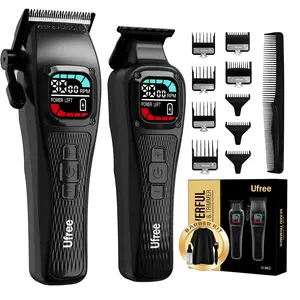 Ufree Professional Hair Clippers for Men, Professional Barber Clippers and Trimmer Set, Cordless Mens Hair Clippers for Barbers Hair Cutting Kit, Mens Clippers with Sharper DLC Blades