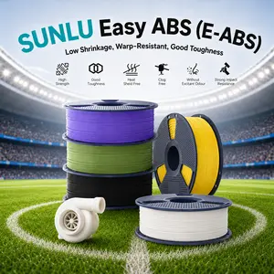 SUNLU E-ABS (Easy ABS) 3D Printer Filament 1KG (0.9KG Refill) – Low Warping, No Cracking, 225°C Printing Temp | Open Printer Compatible | No Drying Needed