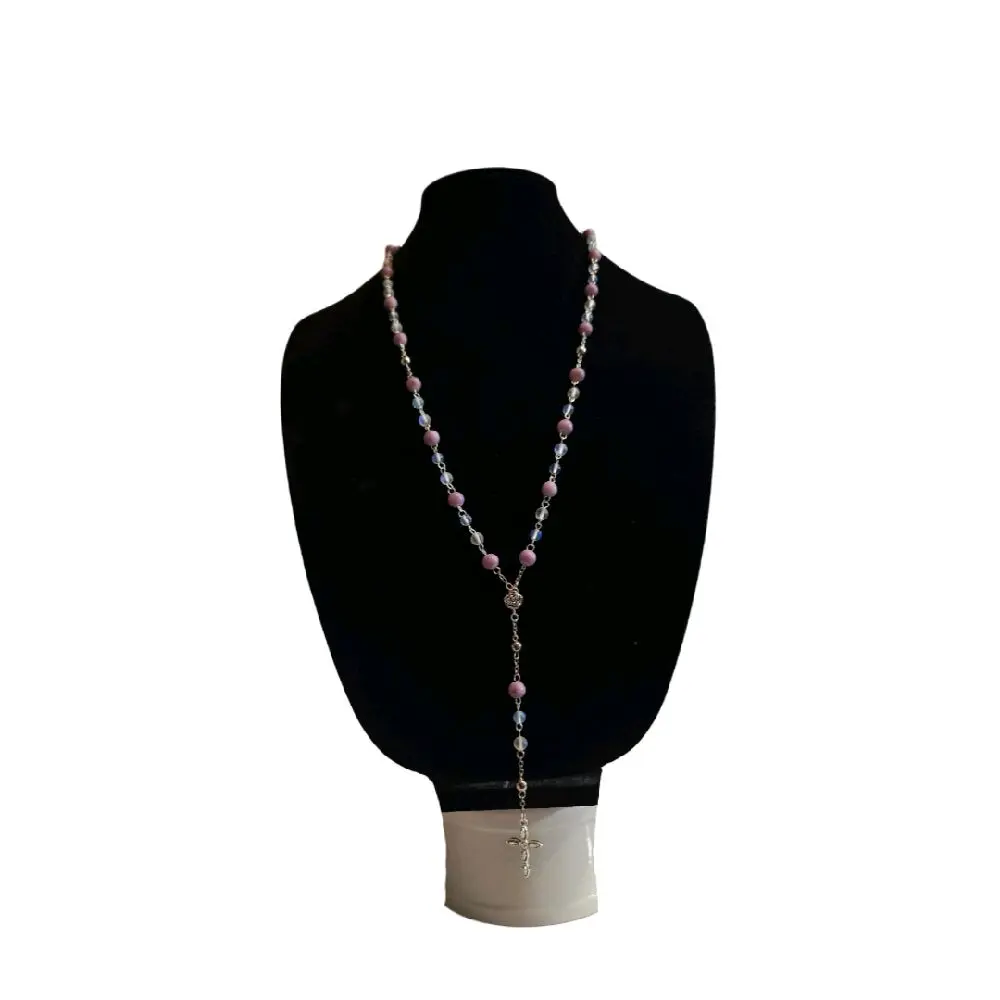 Purple Rosary Necklace