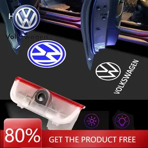 For VOLKSWAGEN 2Pcs Car Emblem Projection Lamp Door Lights Lights Decoration For VW Golf Touareg Eos CC Passat Variant B8 Touare