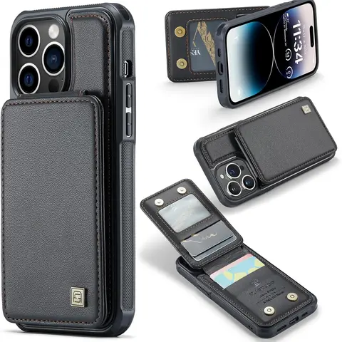 OREKROY Retro PU Leather Wallet Phone Case - RFID Blocking Card Holder, Magnetic Back, Shockproof Flip Cover with Stand Function, Full Protection & Anti-Scratch Design for iPhone 18/17/17 Air/16/15/14/13/12 Pro Max | Phone Accessories, Casing, Protector