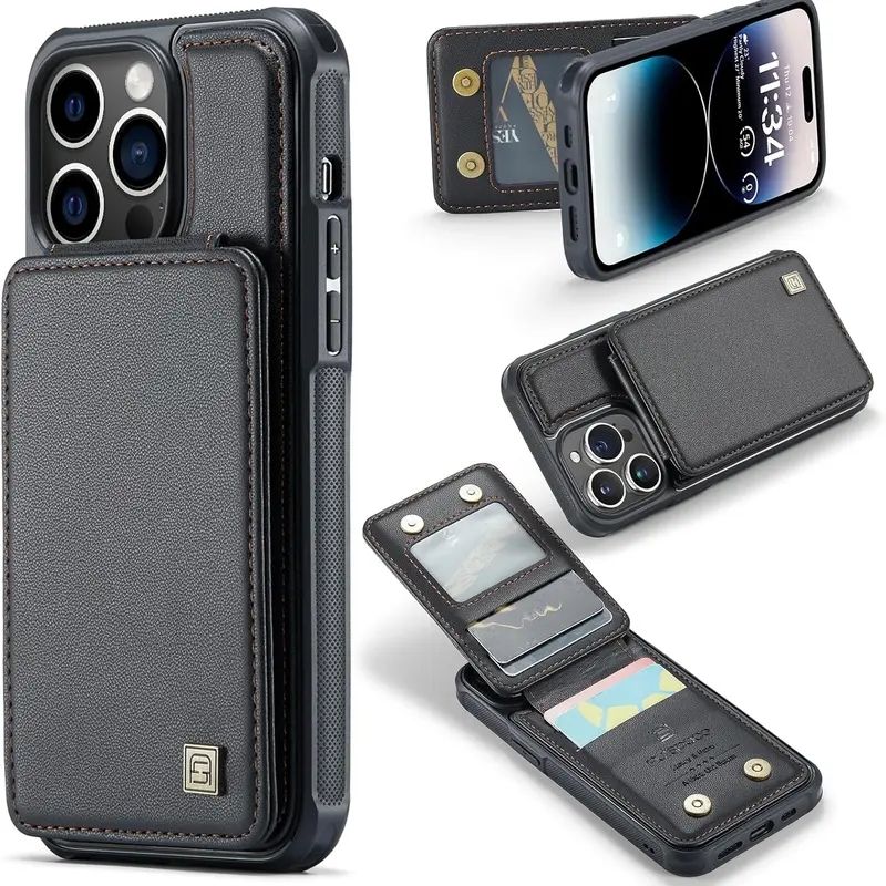 OREKROY Retro PU Leather Wallet Phone Case - RFID Blocking Card Holder, Magnetic Back, Shockproof Flip Cover with Stand Function, Full Protection & Anti-Scratch Design for iPhone 18/17/17 Air/16/15/14/13/12 Pro Max | Phone Accessories, Casing, Protector