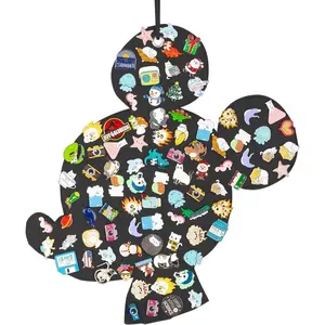 Hanging Brooch Pins Organizer Enamel Pin Display Cute Cartoon Shape Brooch Pin Display Storage Holder for Brooch Pin(Without Accessories ) (black-mouse-hole)