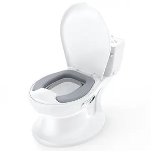 Realistic Potty Training Toilet, with Soft Seat, Splash Guard, Removable Pot, Realistic Flushing Sound, Storage Tank, Toilet Paper Holder, Non-Slip