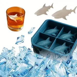 2026 New Model - Shark Ice Cube Silicone Mold. Easy to demold, easy to clean and durable, it can be reused. Suitable for various liquids such as chilled water, juice, cocktails, etc. It is an ideal choice for both home and bars.