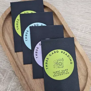 Three Card Tarot Reading with Holographic Stickers and Description Included