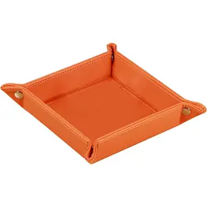 Key Dish Bowl for Men, Entryway Catchall Holder Bedside Table Valet Tray for Pocket Stuff, PU Leather Nightstand Organizer for //Wallet/Watch/Rings/Sunglasses, Dresser/Coffee Table