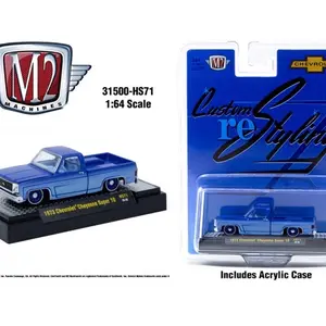 M2 Machines 1:64 1973 Chevrolet Cheyenne Super 10 Custom Re Styling – Blue