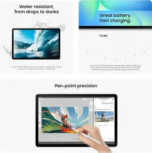 Exynos Tab S10 FE 10.5" Display 90Hz Refresh Rate Dual Speakers Handwriting Assist Math Solver IP68 Water Dust Resistant Exynos 1580 Processor 20H Battery Super Fast Charging S Pen 128GB Storage Expandable Storage Smartphone Gadget