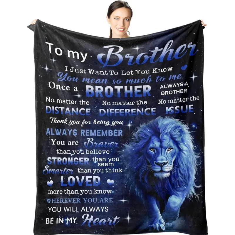 Gifts for Brother - Big Brother Gift 60"x 50" Blanket - Birthday Gifts for Brother - Gift for Brother from Sister Brother- Funny Brother Presents - Cool Little Brothers Graduation Gift Ideas