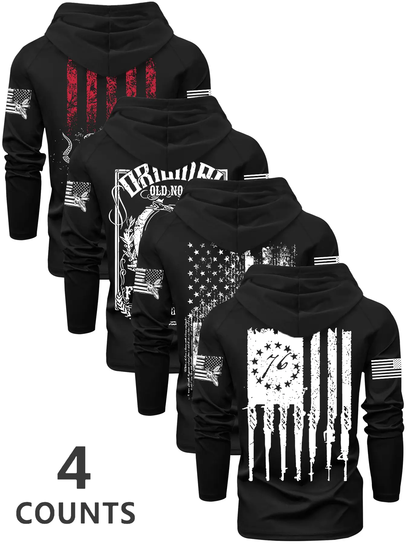 Men's Graphic Hooded Long Sleeve T-Shirt Set, Quality Hoodie, Premium Fabric, Fitted Design, Casual & Sporty Style, Perfect for Spring & Fall Wear, Clothes