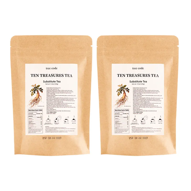 【Limited-Time Buy 1 Get 1 Free】Natural 10 Treasures Ginseng Tonic Tea Bags, Blended with Poria, Lotus Seed & Cassia Seed, Caffeine-Free Gentle Warming Herbal Drink for Fatigue Relief, Weak Body Nourishment & Digestive Health Optimization, Yes