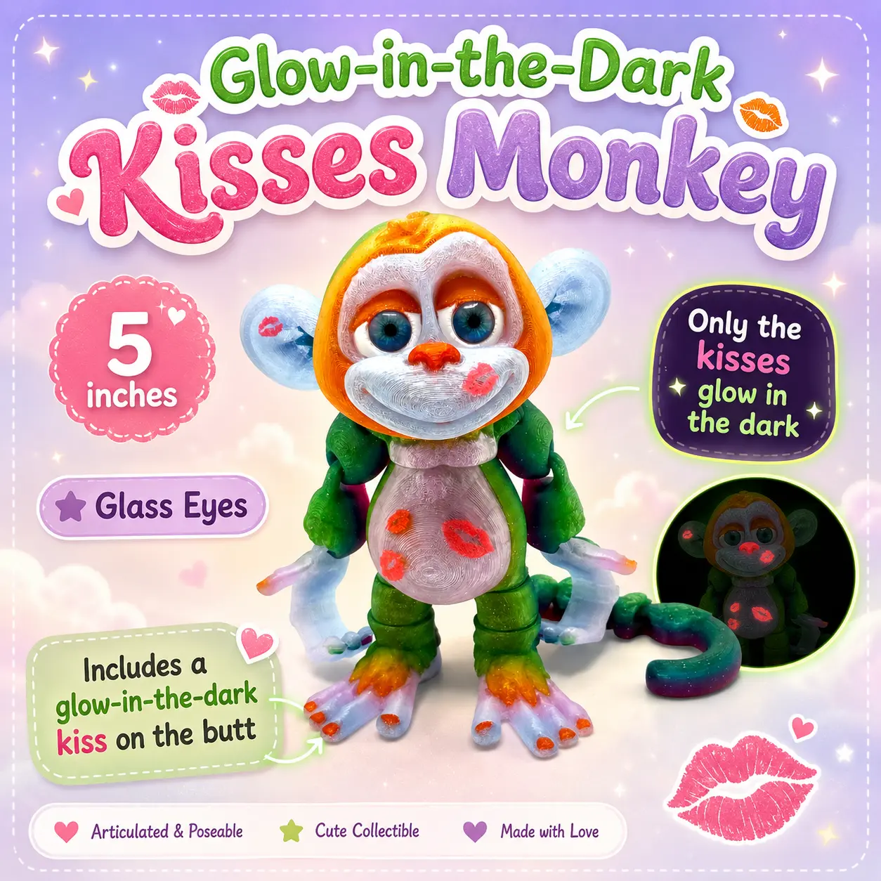 Smoochy (5in, glow in the dark)