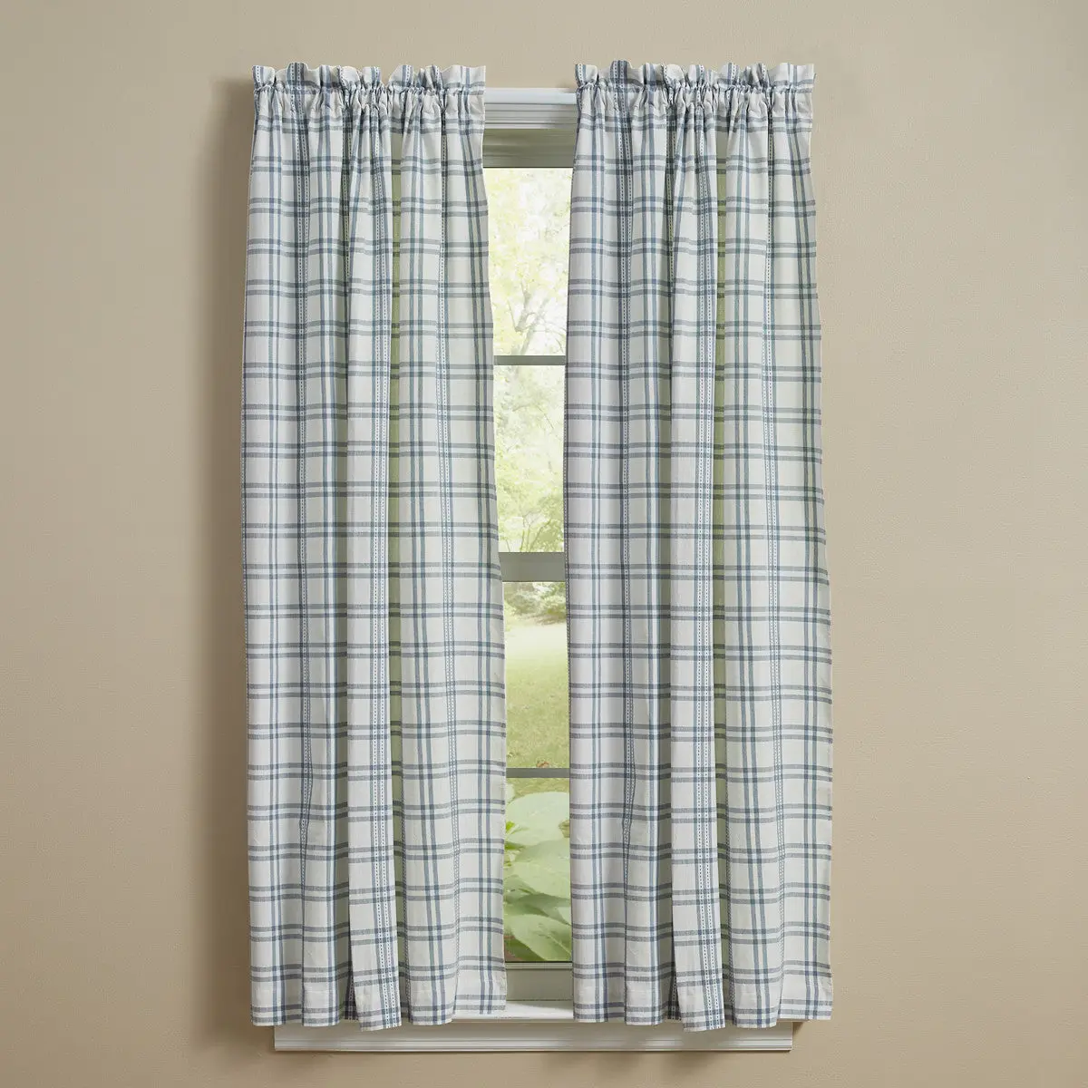 French Blue Short Panel Curtains