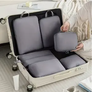 6-Piece Compression Travel Storage Bags Set, Durable & Easy Clean Material, Lightweight Travel Organizer, Lightweight Packing Cubes for Luggage & Clothes, All-Season Use