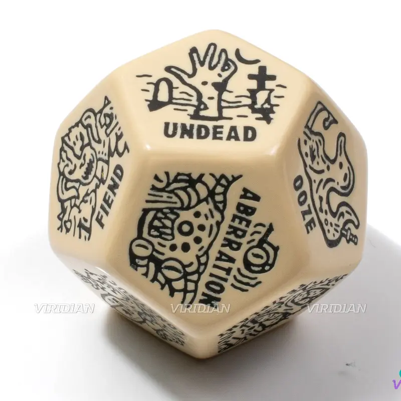 Monster Generator Die | D&D Random Encounter Creation Dice, Enemies/Monster/Creature Types, 30mm | Acrylic Giant D12 (1)