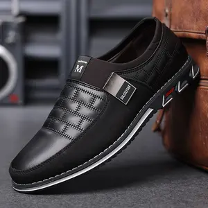Plus Size Men's Vintage Color Block Slip On Loafer Shoes, Comfy Non Slip Casual Rubber Sole Durable Walking Shoes, Men's Footwear