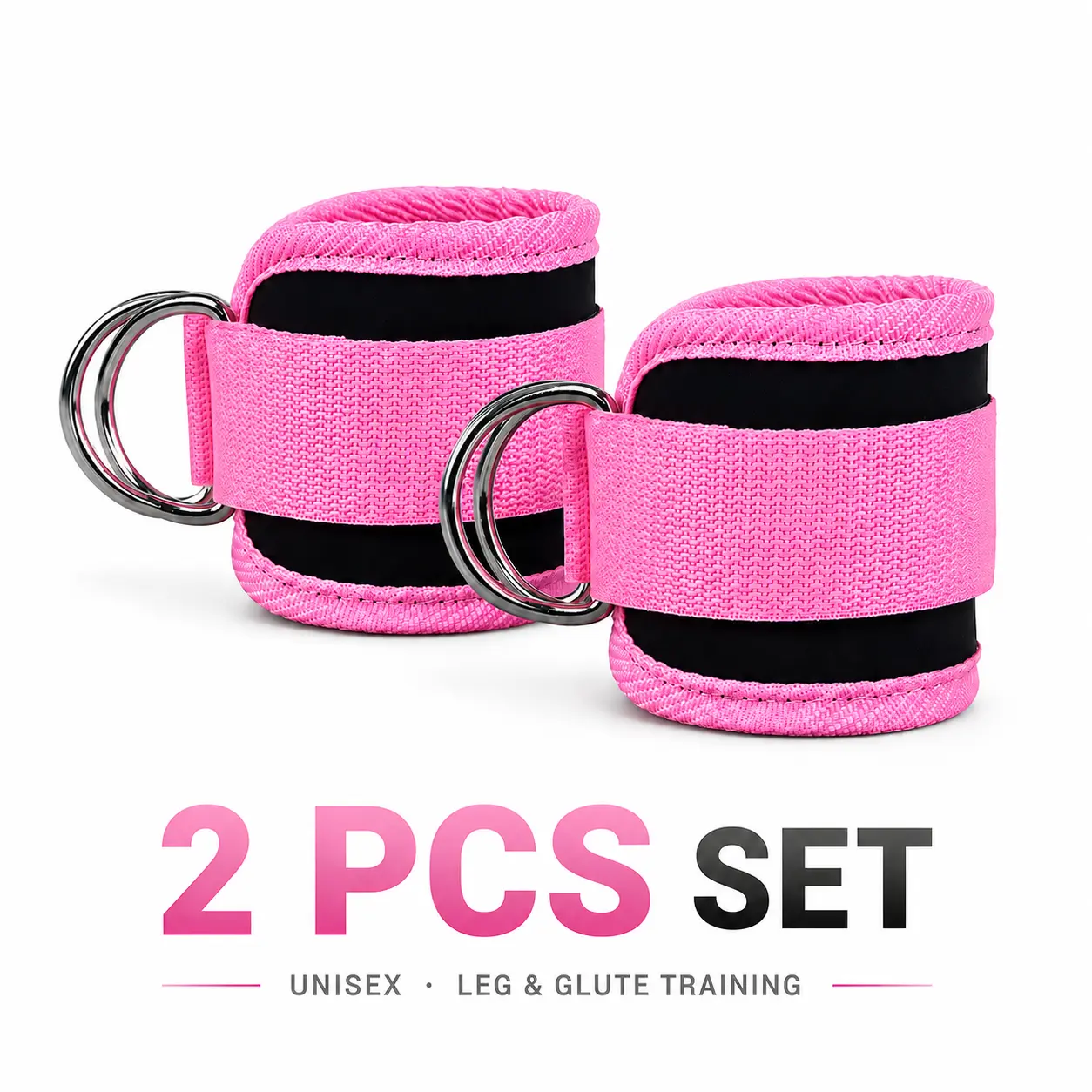Ankle Bands with Cuffs for Kickbacks, Hip, Leg & Glute Workout – Exercise Equipment with Training Poster, Resistance Fitness Accessory for Women, Sculpted Lower Body Set.