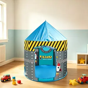 Kids Fun Yurt Play Tent, Portable Outdoor Playhouse, Toddler Tent, Beach Castle Toy, Secret Base for Kids, Ideal Birthday Christmas Halloween Thanksgiving Gift, No Accessories, Spaceship Tent