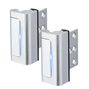 2-Pack Home Security Door Lock – Childproof Reinforcement Flip Lock with 3" Stop, Withstands 800 lbs, for Inward Swing Doors, Silver