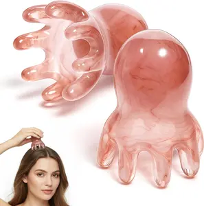 Octopus Head Massager 8-Claw Scalp Comb, Resin Gua Sha Tool for Blood Circulation, Relax Head/Neck/Body, Portable Massage Scratcher, Gift for Men Women