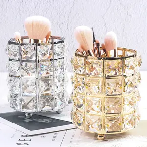 Crystal Makeup Brush Storage Tube  Makeup Organizer Crystal Jewelry Storage Container