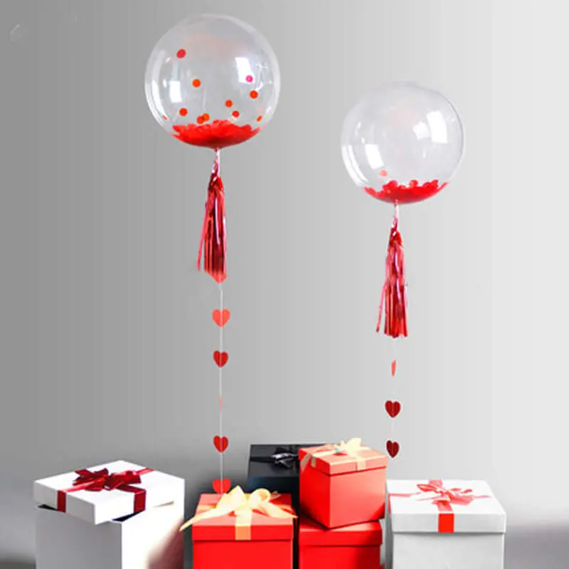 10 Pack Clear Fully Transparent PVC Helium/Air Bubble Balloons 16"
