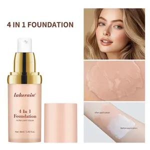 30ML 4-In-1 Multi-Functional Foundation Liquid, Lightweight Long-Lasting Concealer, Moisturizing Color-Changing Foundation, Perfect Fit