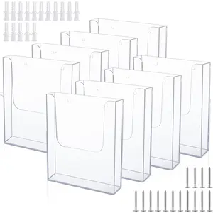 8 Brochure Holder Wall Mount 8.5 x 11 Inch Clear Flyer Holder Acrylic Magazine Booklet Display Stand Plastic File Mail Pamphlet Holder Literature Holder for Paper Organizer Rack Display