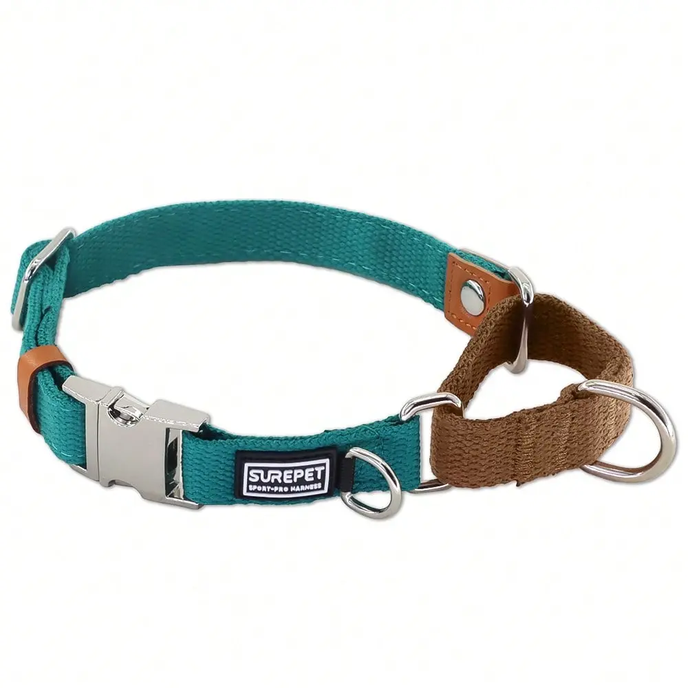 Martingale Dog Training Collars, No Pull Nylon Collar with Alloy Metal Buckle & D-Ring for Outdoor Training and Walking, Anti Pull, Escape Free, One Time Adjustment