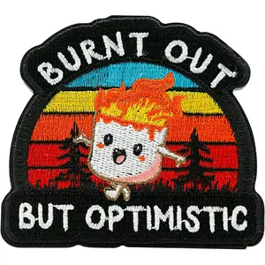 Funny Fire Embroidered Patch, Cartoon Morale Hook and Loop Patches, Cute Meme Appliques for Backpacks, Trucker Hats,  Harnesses, Army Vests, Jackets