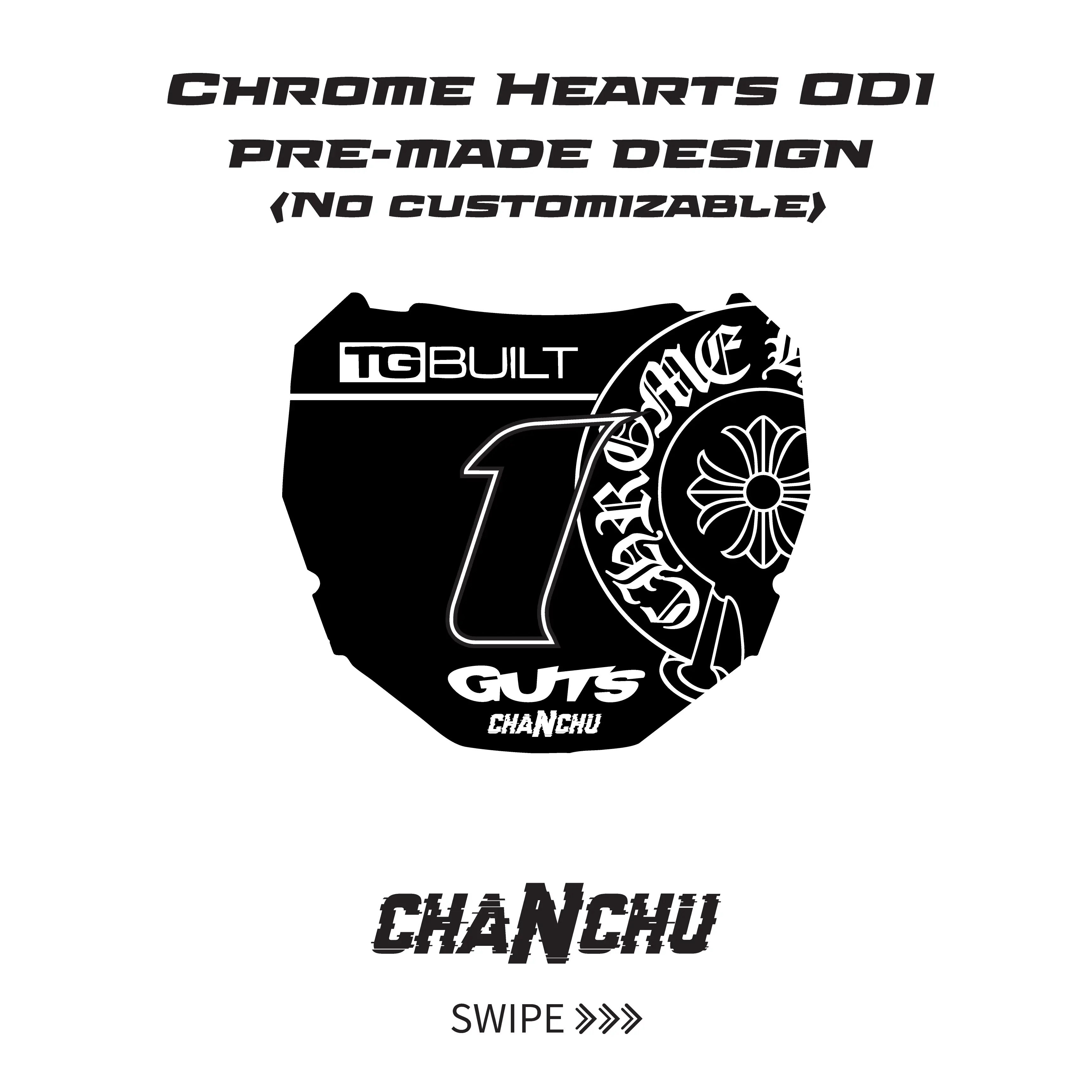CH ODI pre-made front number plate sticker - Made to order
