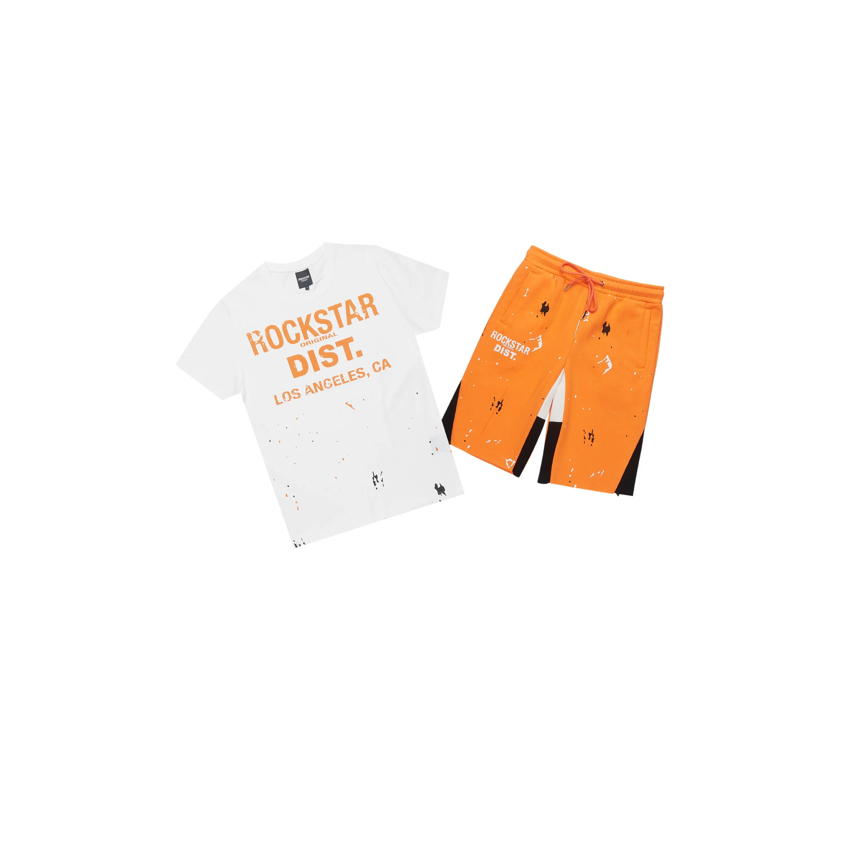 Boys Scottie White/Orange Short Set