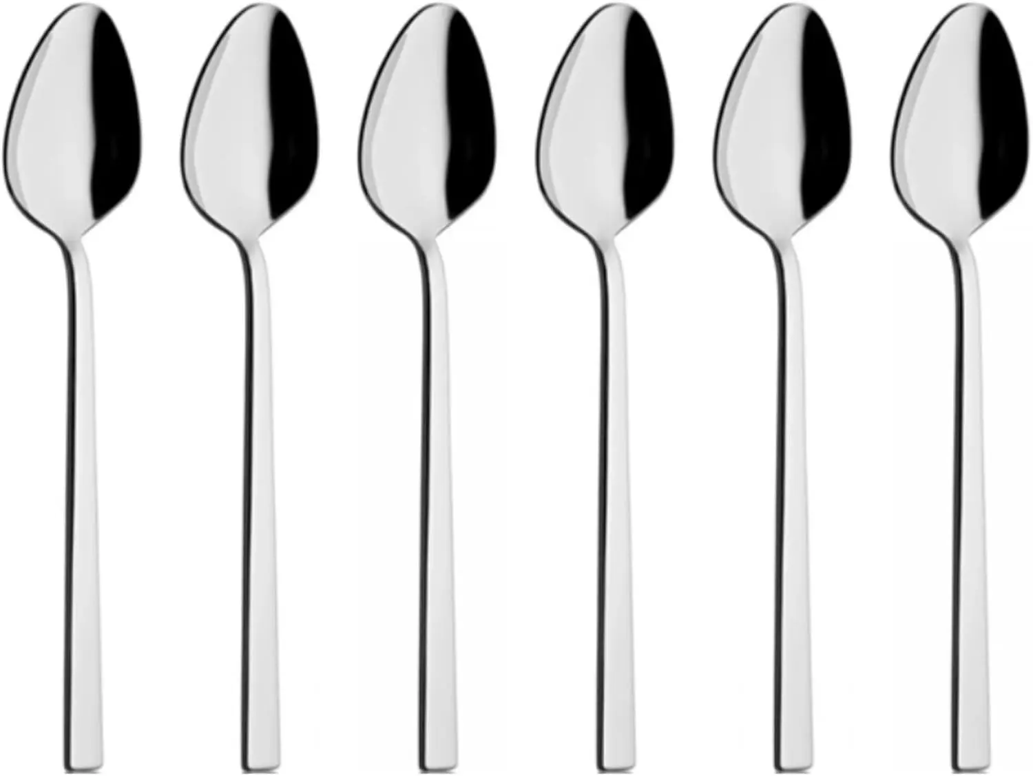 Hakan Mercan Dessert Spoon Set, 6 Pieces, 18/10 Stainless Steel, Heavy Duty, Mirror Polished, Dishwasher Safe, Flatware for Home Kitchen Restaurant, Stainless Steel Utensil Cutlery Set, Silverware