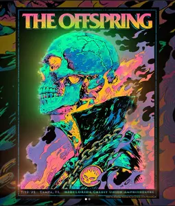 The Offspring Poster No Frame | Tampa Tour Stop – Rainbow Foil Edition of 40 | Limited Punk Rock Wall Art by Collectionzz