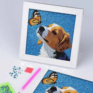 Diamond Painting Kit Diamond Art Cartoon Animal DIY Gemstone Art Drawing Home Decor Hanging Canvas, Beginner and Teen Craft Gift, Diamond Art Tools