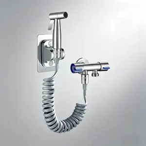 Wall Mounted Toilet Companion Bidet Sprayer Kit 304 Stainless Steel Boost Pressure Shower Head Handheld Bidet Gun Handheld Bidet Sprayer For Toilet Bathroom Accessories