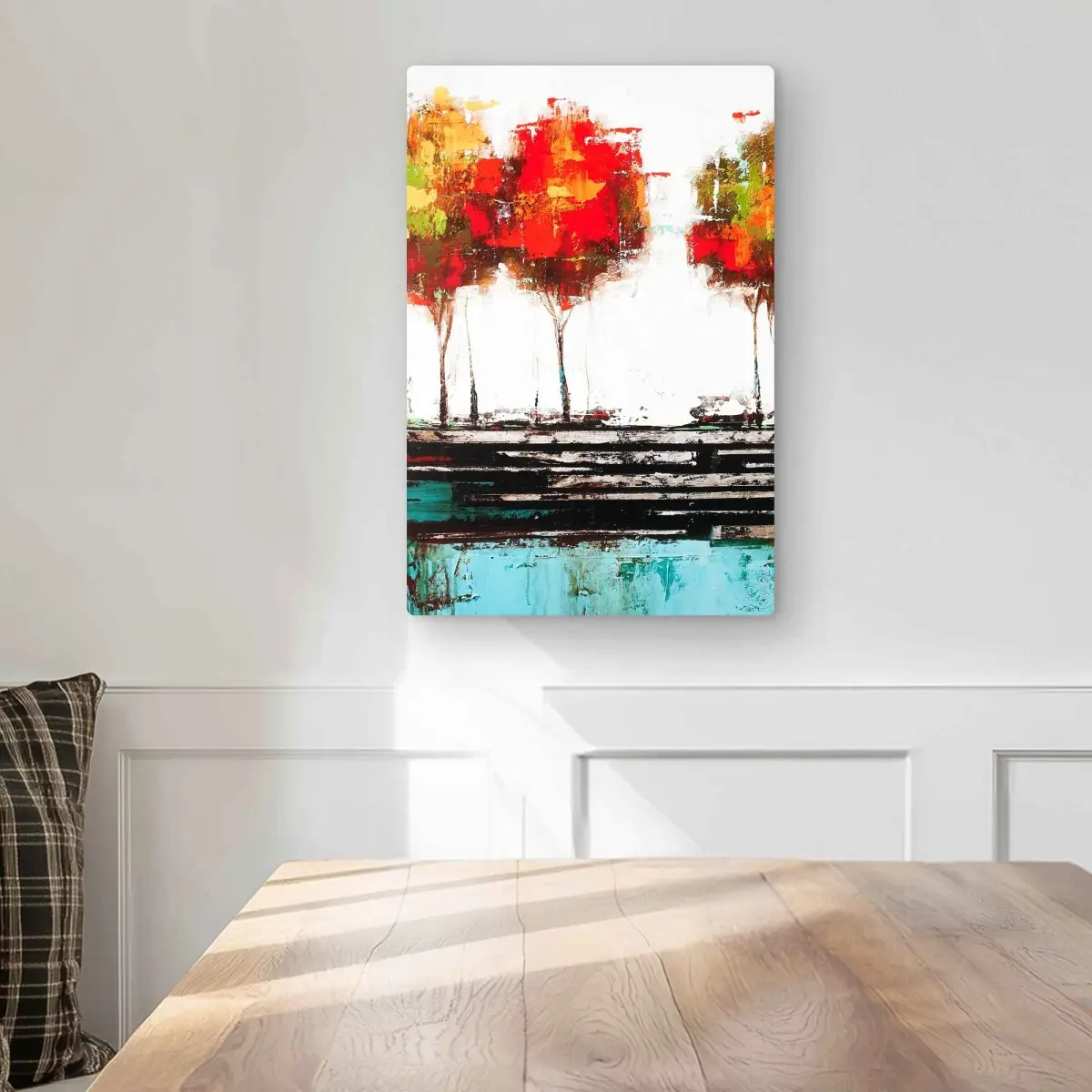212 MAIN Aluminum Metal Art Print - 12x18 in, 3 lbs, Vibrant Bohemian Tree Landscape, Brightening Contemporary Hanging Wall Art, Home Decor Accessory, Bedroom Artwork Gift