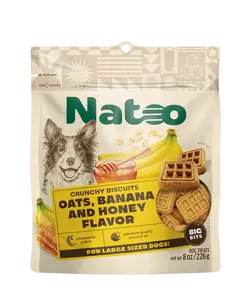 Natoo Crunchy Biscuits – Oats, Banana and Honey Flavor - BIG BITE