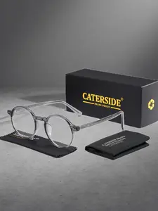 Cateride Classic Round Frame Anti-Blue Light Glasses, Unisex PC Lens, Perfect Gift for Home Office & Travel, All Seasons Use