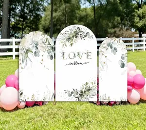 15-day Delivery Love in Bloom Bridal Shower Arch Backdrop Cover White Wildflowers Girl Party