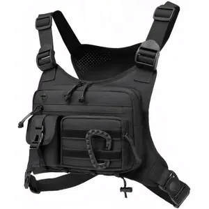 Tactical Chest Bag Men's Vest Edc Waterproof Anti-Theft Chest Pack Rig for Outdoor Cycling Bags Running Front Chest Pack Gear with Adjustable Straps and Secure Storage Activewear Carabiners