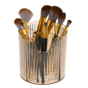 VOCOSTE Makeup Brush Cup, Makeup Organizer, 4 Slot Makeup Brush Holder, Cosmetics Storage Cup, for Vanity for Desktop, for Bathroom Countertops