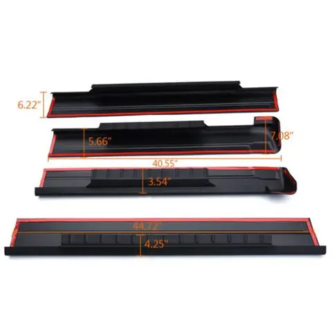 CROSSDESIGN Custom Acrylonitrile Butadiene Styrene Rocker Panels - Black Self-Adhesive Car Accessories, 4-Piece Vehicle Body Protection Parts, Factory Direct Pricing, Ready to Handle Tough Environments, for 2001-2006 Chevrolet Silverado/GMC Sierra Trucks