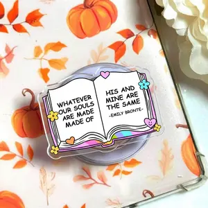 Quote Book MagSafe Phone Grip – Romantic Literary Magnetic Pop Socket & Kickstand – Book Lover Phone Accessory Gift