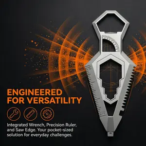 Multifunctional 9-in-1 practical and convenient hardware keychain pendant Leverage Crowbar Tool Multi-functional Multi-Tool Pocket Everyday Carry Fix Quick cutter Multitool Mini Wrench