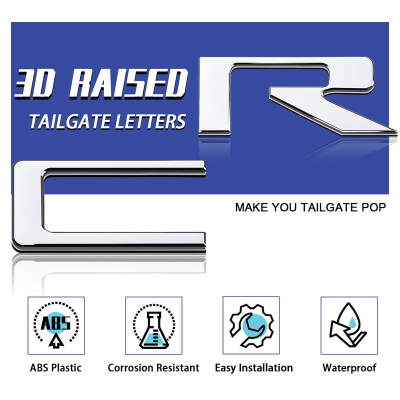 3D Tailgate Letters Decal for 2019 2020 2021 2022 2023 2024 2025 Chevrolet chevy silverado ABS Plastic Chrome Silver Car Stickers with Strong Adhesive Backing