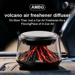 Smart Car Aroma Diffuser with Volcano & Glacier Light Modes, AI Auto Start-Stop Car Fragrance, Solar Powered Car Air Freshener, 2 Packs Luxury Scents, Car Interior Accessories, Suitable for cars, rooms, and offices, the perfect gift for car enthusiasts