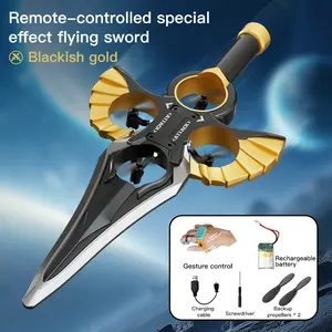 Flying Combat Sword - LED Levitating Rotating Toy with Gesture Control and Watch Remote Function, Includes 2 Rechargeable Batteries, Fun Flying Toy for Children